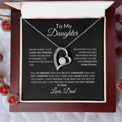 To My Daughter Forever Love Necklace From Dad