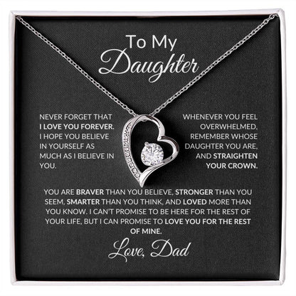 To My Daughter Forever Love Necklace From Dad