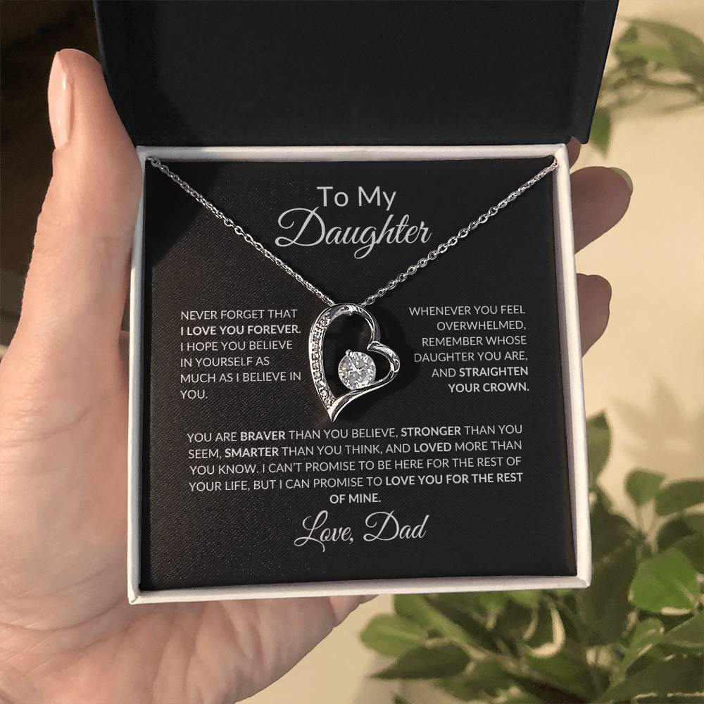 To My Daughter Forever Love Necklace From Dad