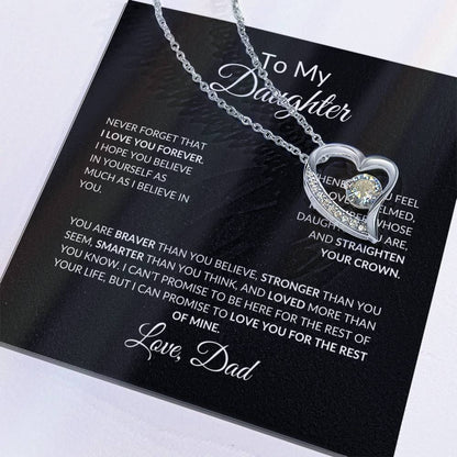 To My Daughter Forever Love Necklace From Dad