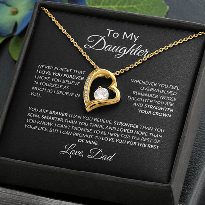 To My Daughter Forever Love Necklace From Dad